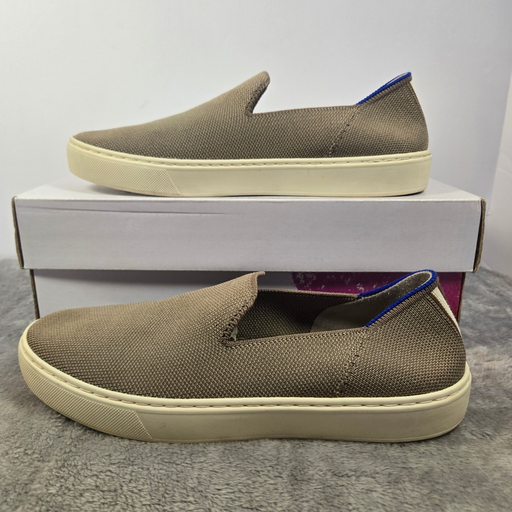 Rothys The Sneaker Taupe Slip On Knit Shoes Womens Size 8 Sustainable Washable